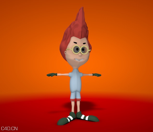 红发卡通男孩C4D模型 little boy 3d model - C4D之家 - boy.jpg