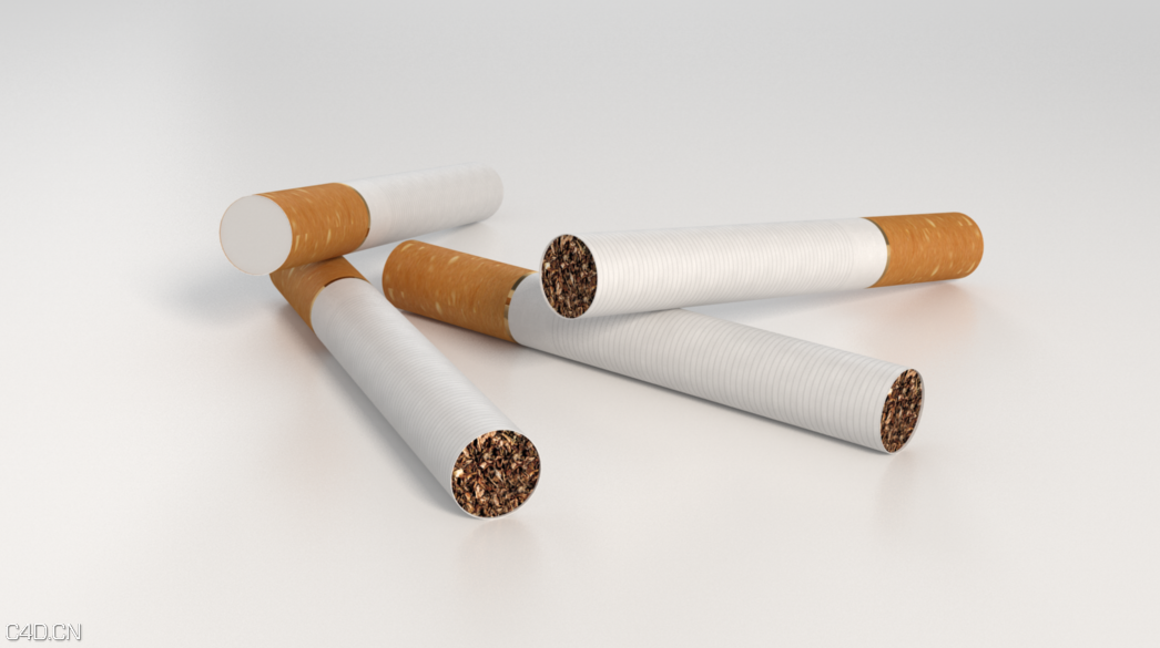 香烟C4D模型 Cinema 4D cigarette model