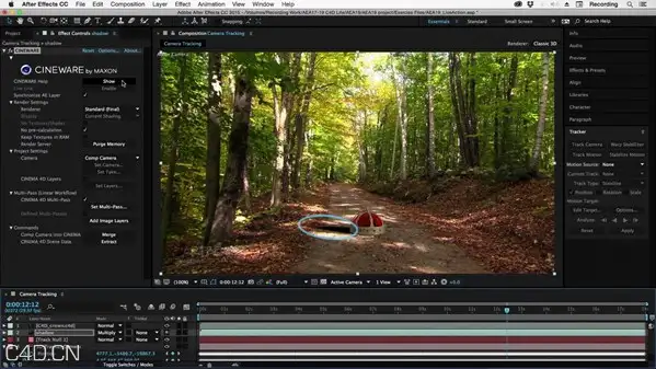 C4D/AE运动跟踪实例教程 Motion Tracking with CINEMA 4D Lite