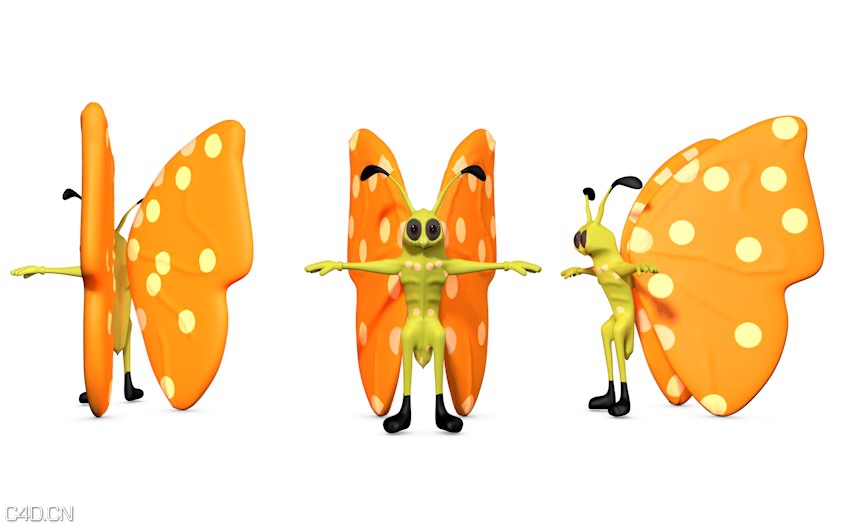 卡通蝴蝶角色C4D模型 buterfly 3d model - C4D之家 - cinema4d_ 2016-05-12 09.13.53.jpg