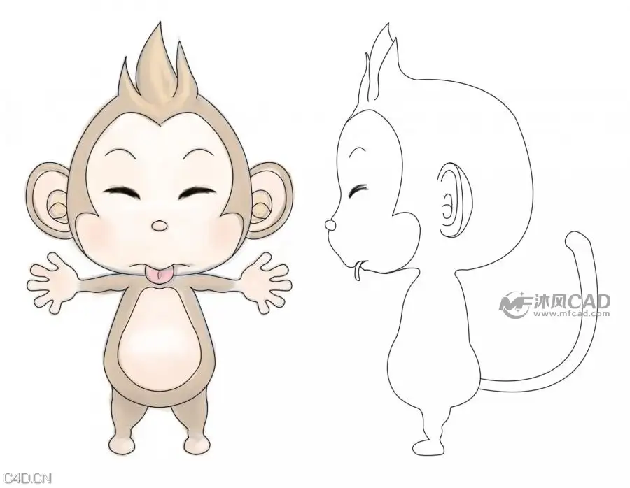 卡通猴子模型 - C4D之家 - 1397403012157 (1).jpg