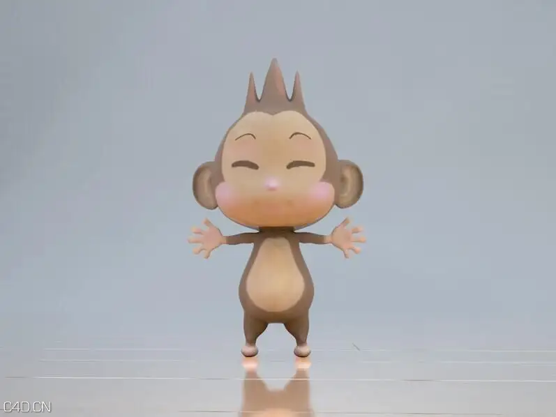 卡通猴子模型 - C4D之家 - 2.jpg
