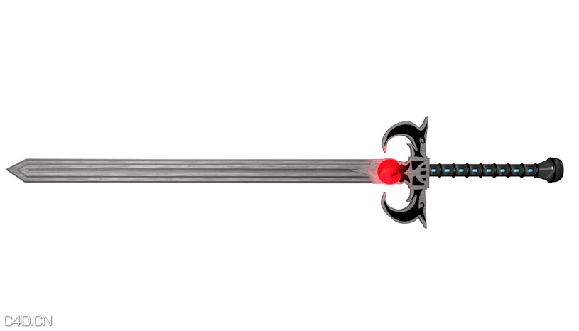 游戏道具宝剑C4D模型 sword 3d model