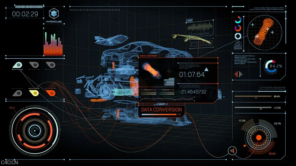 C4D/AE汽车分解动画工程模板 Auto decomposition animation project - C4D之家 - C4D-Auto-Show-1.jpg