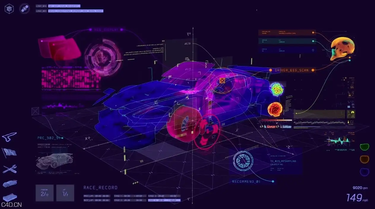 C4D/AE汽车分解动画工程模板 Auto decomposition animation project - C4D之家 - cinema4d_ Auto-Show.jpg