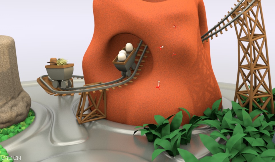 游乐场动画C4D工程文件 Playground animation