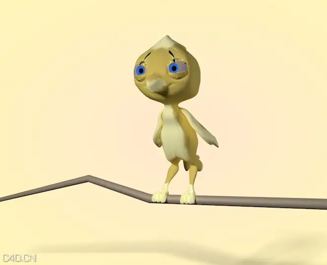 金丝雀卡通角色C4D模型 Canary 3d model