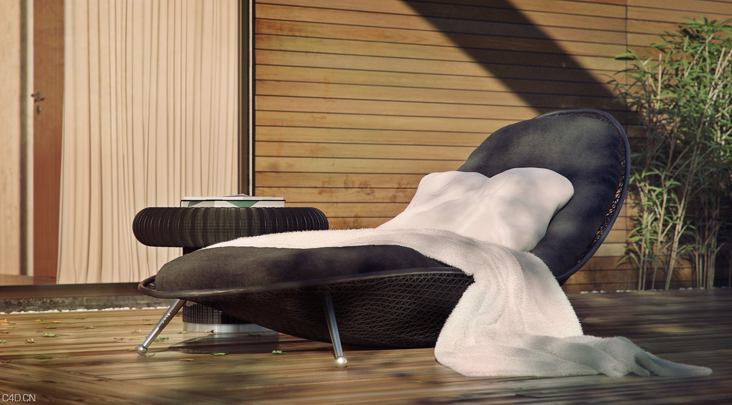 休闲躺椅C4D模型 Lounge bed