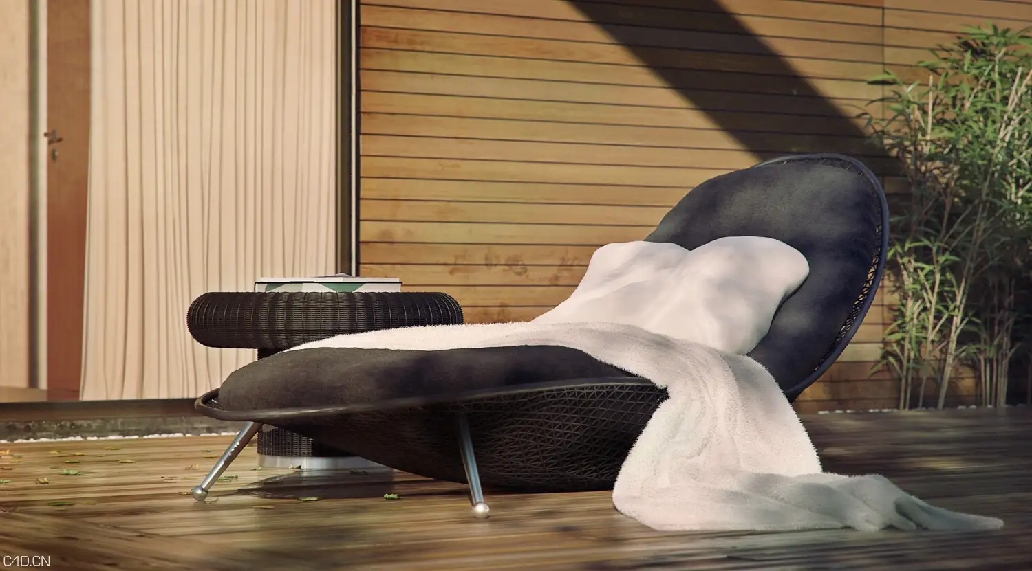 休闲躺椅C4D模型 Lounge bed - C4D之家 - lounge bed.jpg