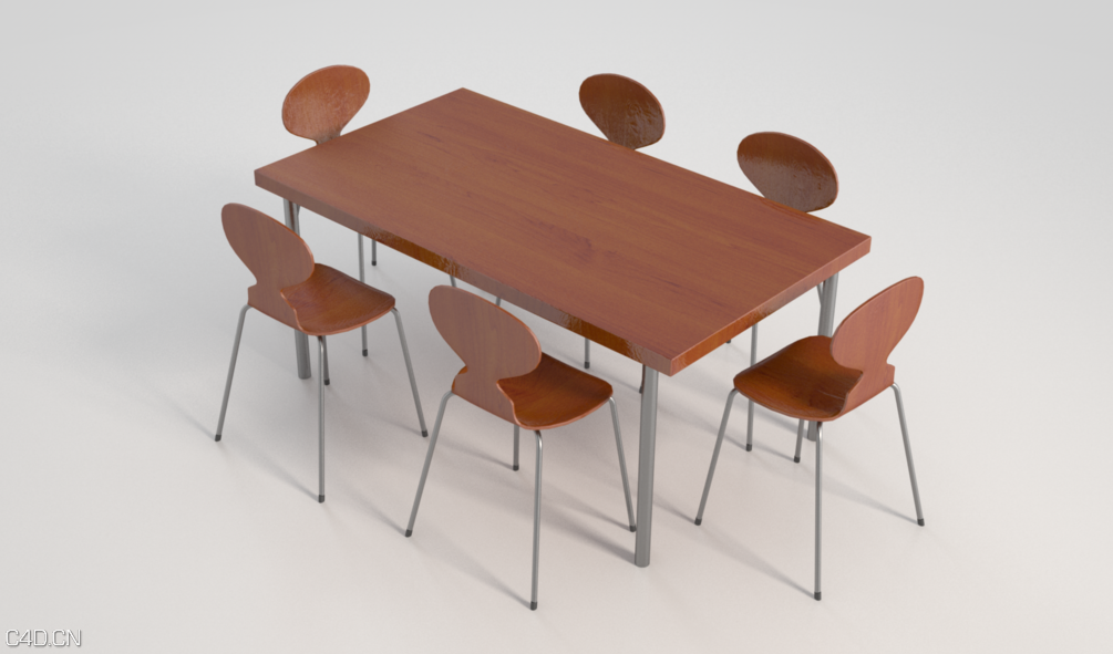 餐桌餐椅组合C4D模型 dining table group 3d model - C4D之家 - Free Vrayforc4d dining table group.png