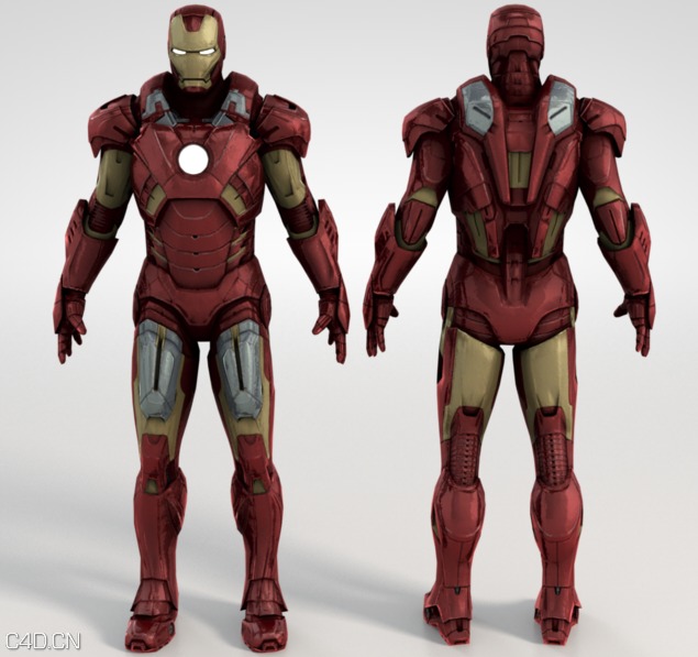 钢铁侠C4D模型 Ironman Vray for C4D - C4D之家 - Ironman 2.0.png