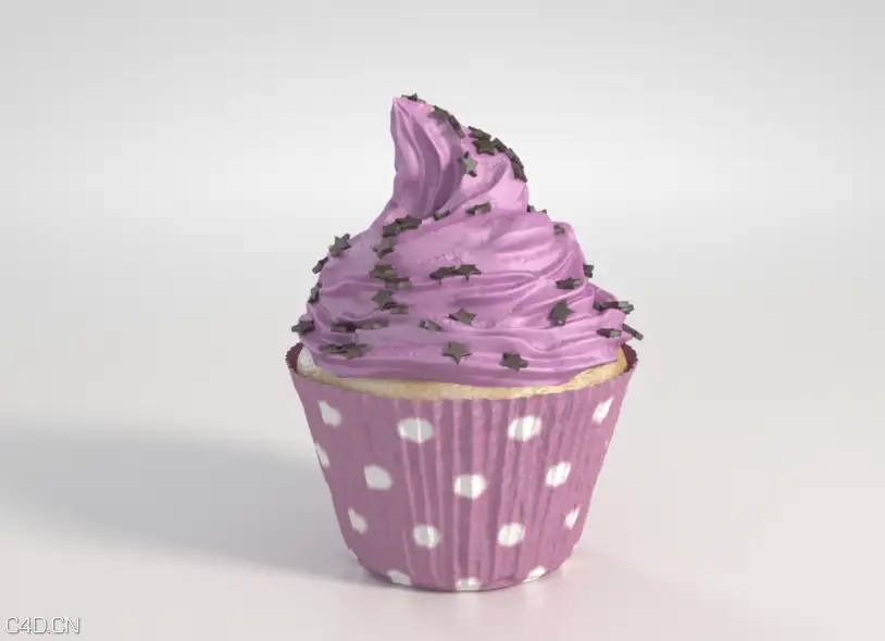 纸杯蛋糕 奶油蛋糕C4D模型 Vray for c4d Cupcake