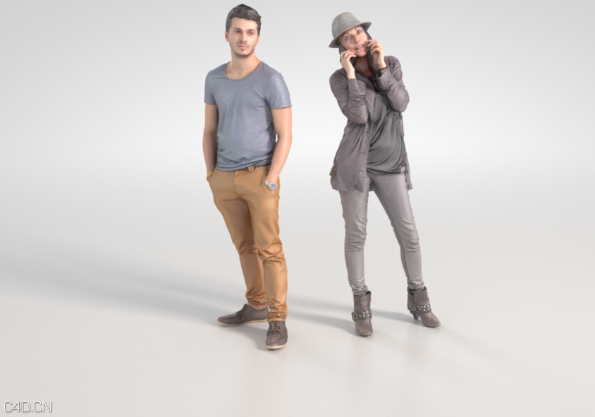 国外时尚青年男女C4D模型 Vray for c4d people - C4D之家 - Vrayforc4d people.png