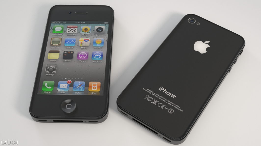 苹果手机C4D模型 IPhone Vray for C4D Model - C4D之家 - IPhone Vrayforc4d model.png