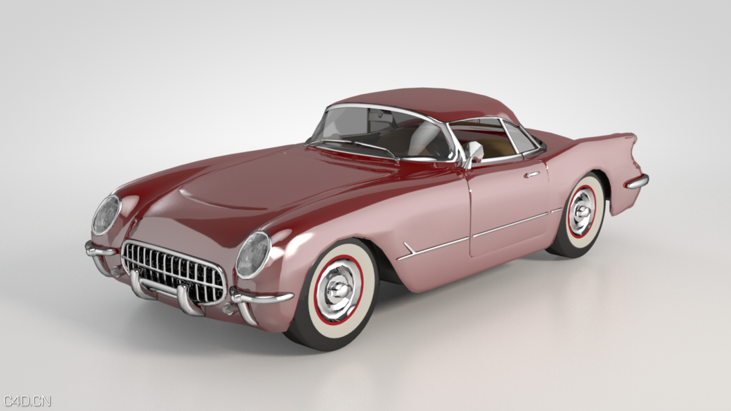 老式红色雪弗兰轿车C4D模型 Vray C4D Chevy - C4D之家 - Chevy Model Vray Materials.png