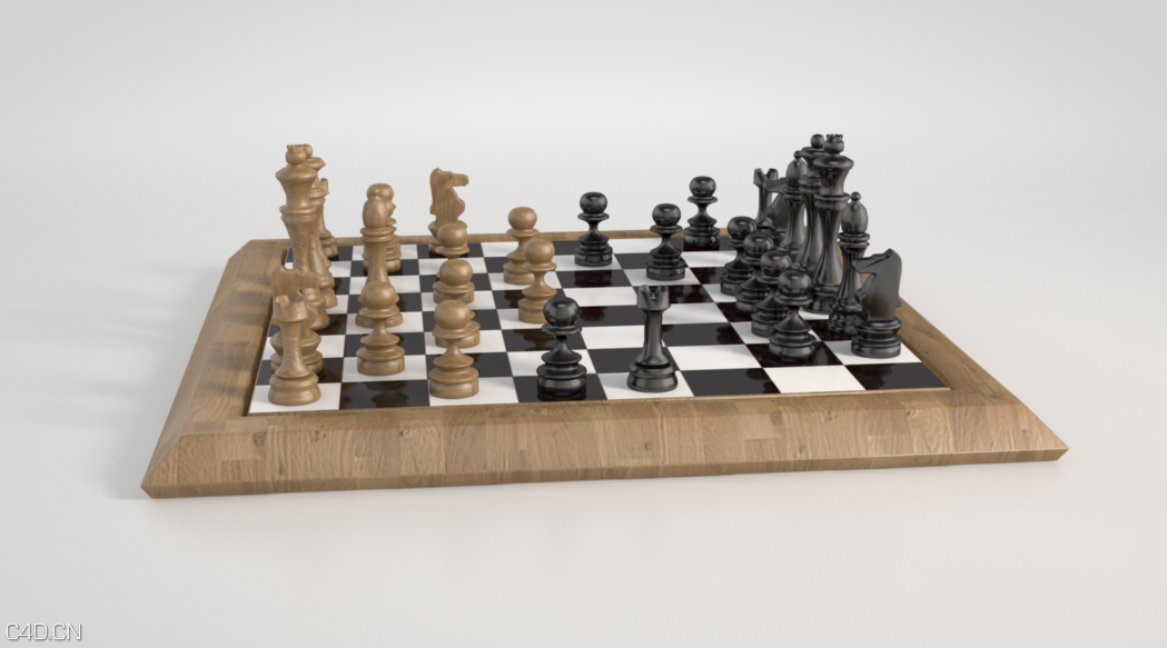 国际象棋棋盘C4D模型 Vray Chessboard Model for C4D