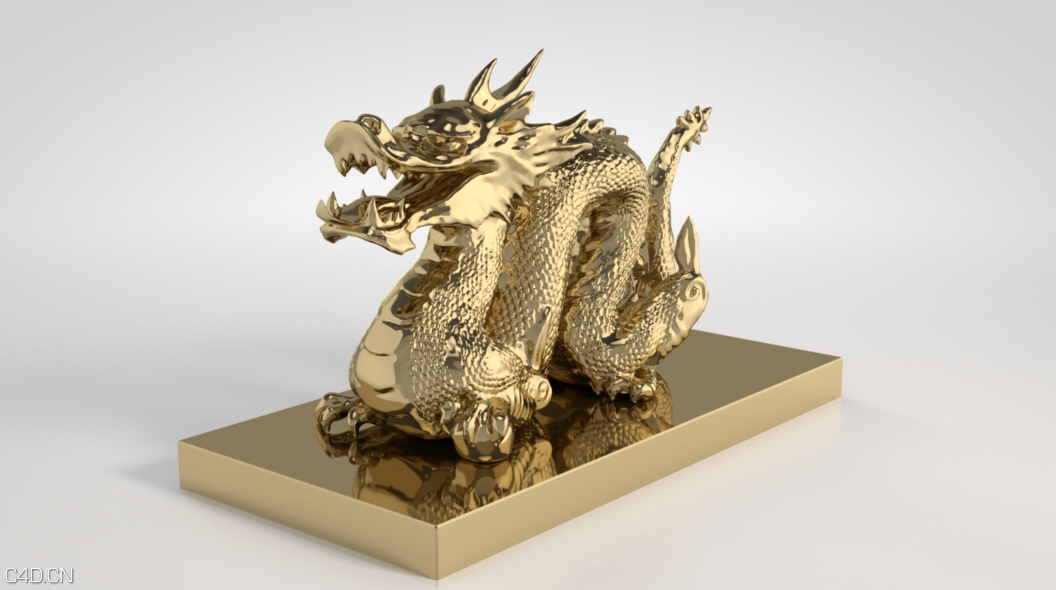 黄金龙C4D模型 Gold Dragon Model - C4D之家 - Gold Dragon Model.png