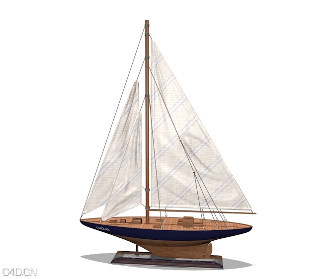 办公室帆船工艺品装饰C4D模型 Sailing crafts