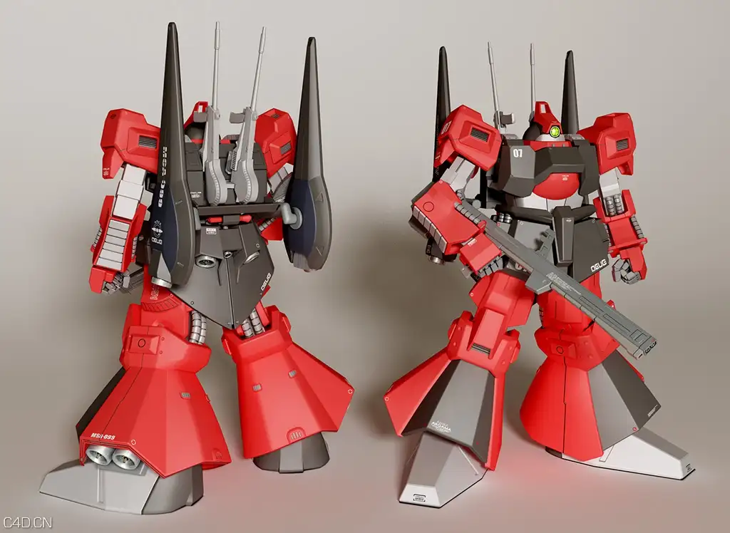 机动战士-力克戴亚斯C4D模型 Rick Dias 3d model