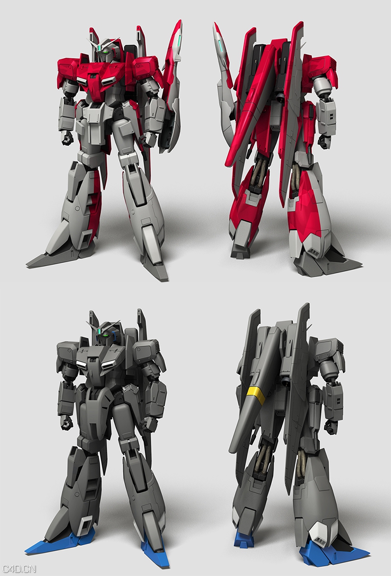 MSZ-006系列机动战士C4D模型 MSZ-006 Zeta Plus