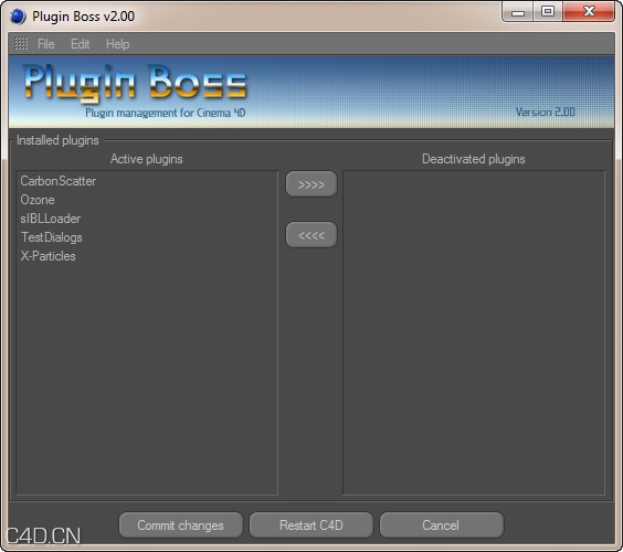 C4D插件管家2.0 Plugin Boss - C4D之家 - pib_mainwindow.jpg