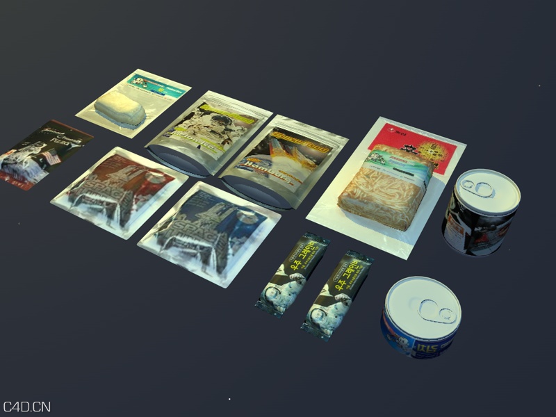 压缩食品包装C4D模型 Compressed food packaging