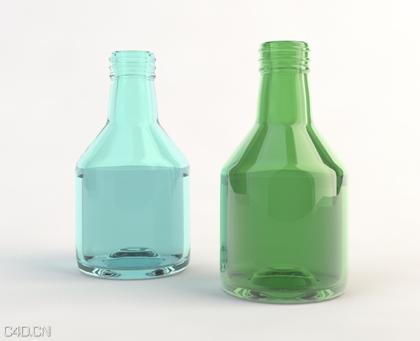 玻璃瓶C4D模型 Glass bottles