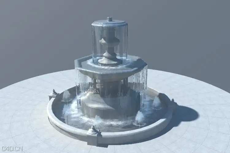 喷泉C4D模型 fountain - C4D之家 - fountain-B.jpg