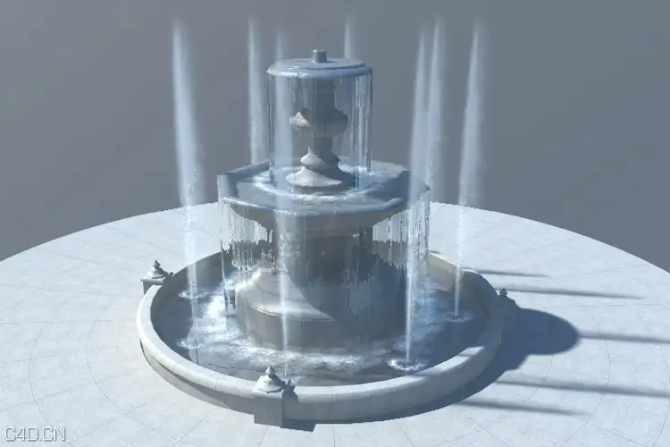 喷泉C4D模型 fountain - C4D之家 - fountain-A.jpg