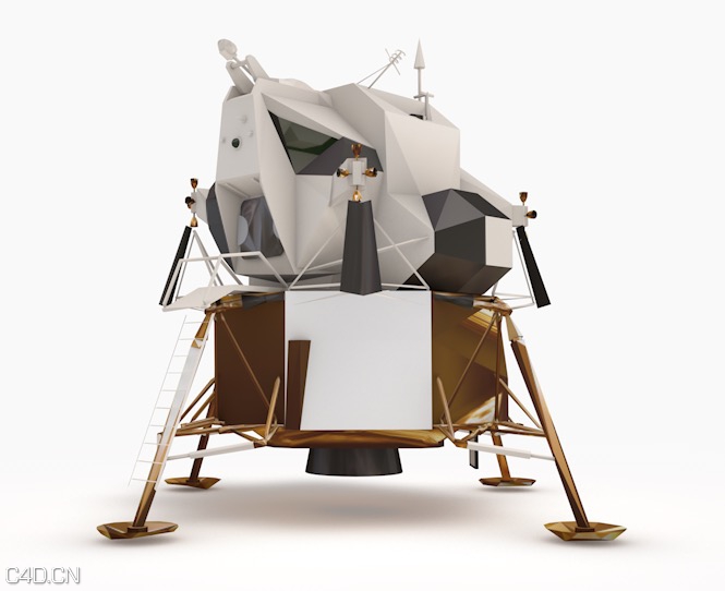 真正的月球车C4D模型 lunar rover 3d model
