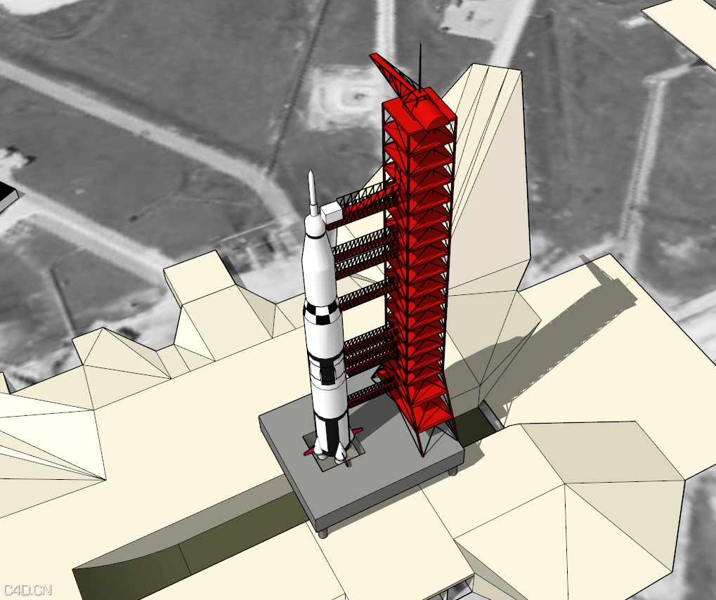 卡通火箭发射塔 飞船发射C4D模型 Airship launch - C4D之家 - Airship launch.jpg