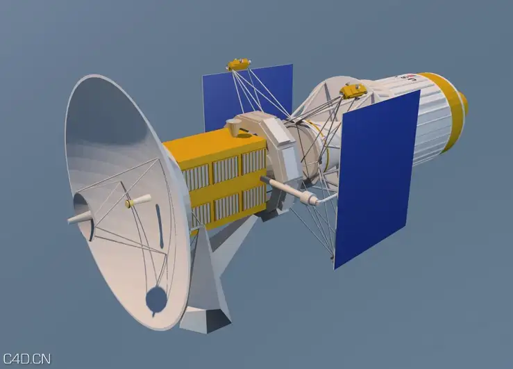 太空卫星C4D模型 Space satellite 3d model - C4D之家 - Space satellite 3d model.jpg