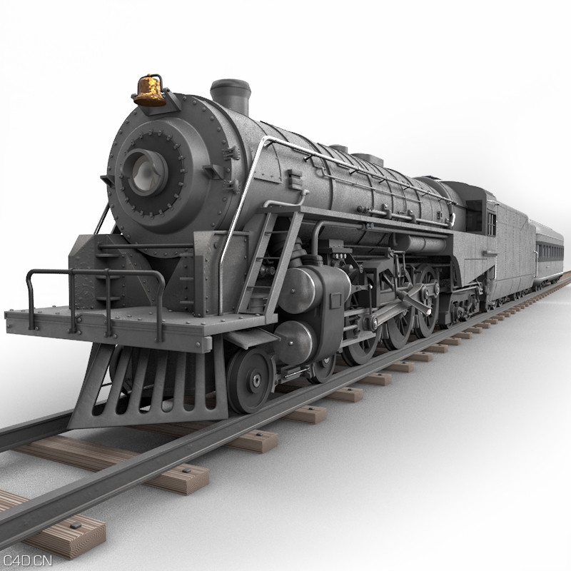 蒸汽火车C4D/3D模型 TurboSquid – Berkshire Steam Locomotive
