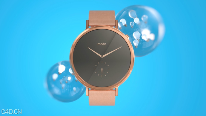 C4D手表建模渲染快进教程（OCTANE渲染）CINEMA 4D AND OCTANE – MOTO 360 TIME-LAPSE