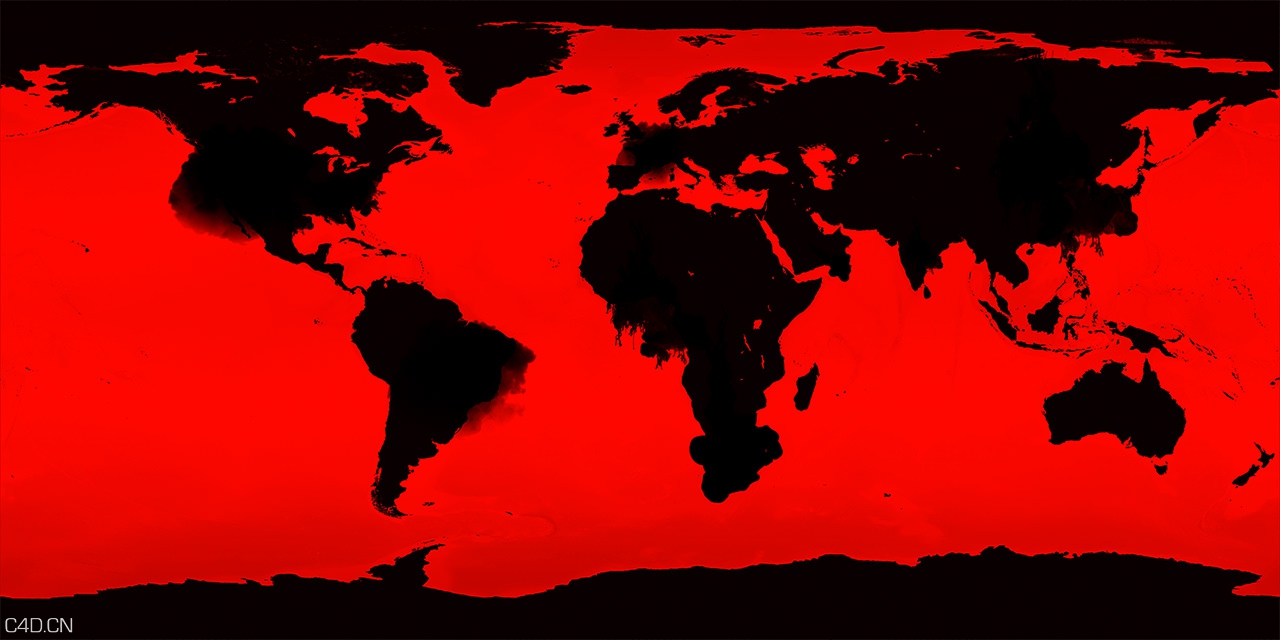 C4D做的创意地球特效 ONE MORE CHANCE - C4D之家 - onemorechancemap3.jpg