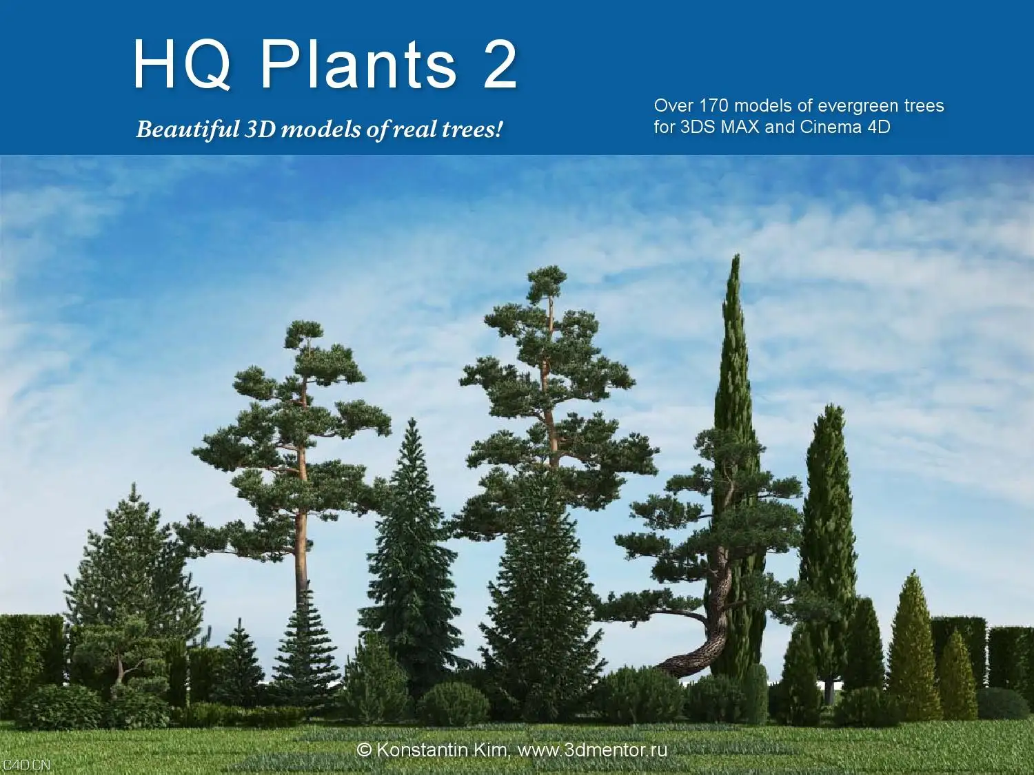 150个景观松树,柏树C4D模型合集 vrayc4d – HQ Plants vol.2 for Cinema4D - C4D之家 - page_1.jpg