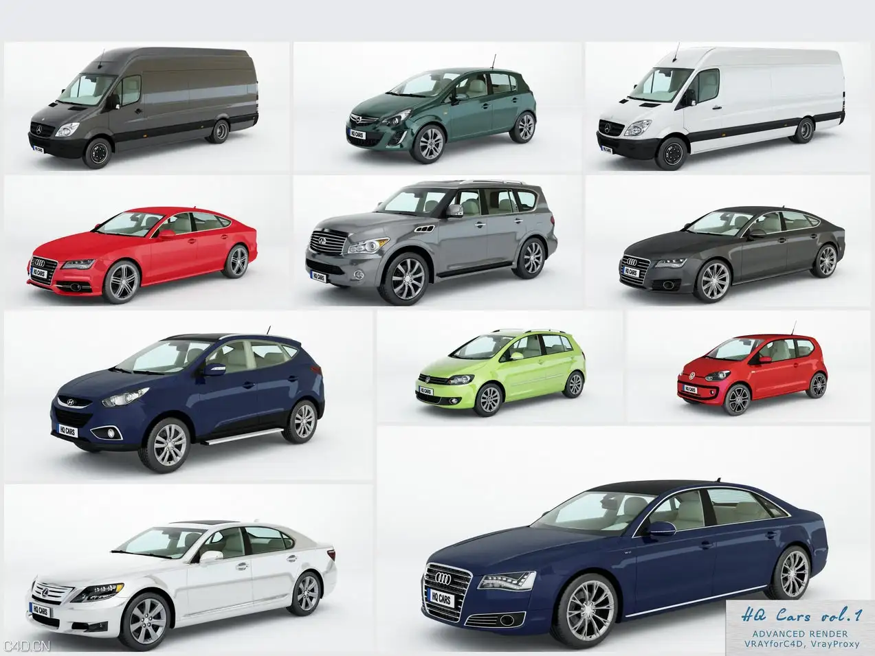 11款C4D高精汽车模型合集 vrayc4d – HQ Cars vol.1 for Cinema4D - C4D之家 - hq-cars-vol.1.jpg