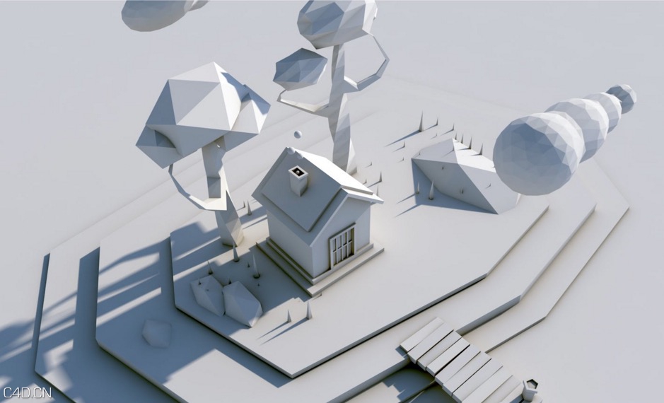 C4D低面多边形卡通场景建模 （印度尼西亚语）Modelling Low Poly
