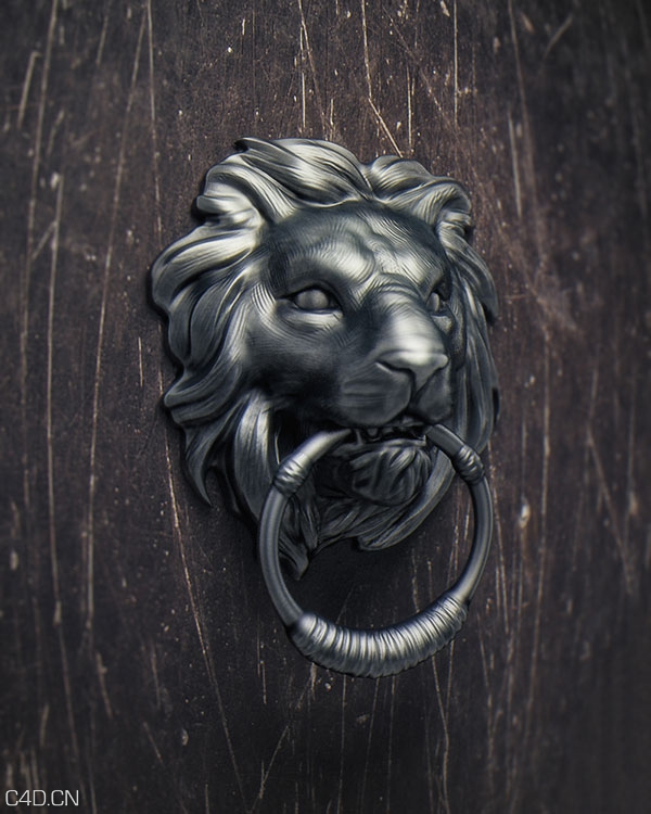 狮子门环C4D模型 lion knocker art 3d
