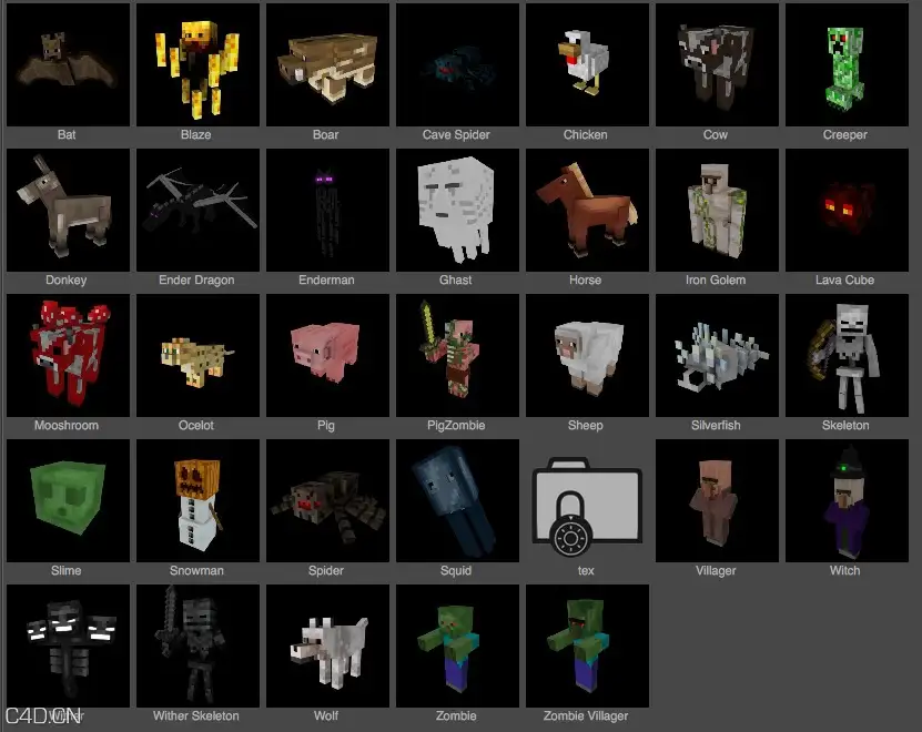 我的世界C4D模型预设 baldur creations mob pack - C4D之家 - cinema4d_ 2016-06-19 17.20.41.jpg