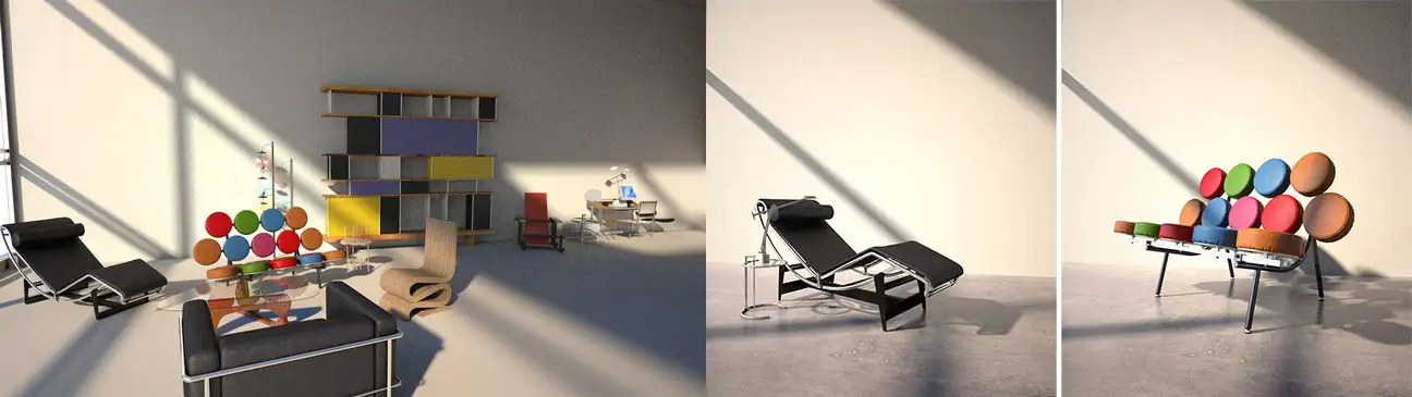 办公室家具座椅C4D模型 The Pixel Lab – Classic Furnishings Pack