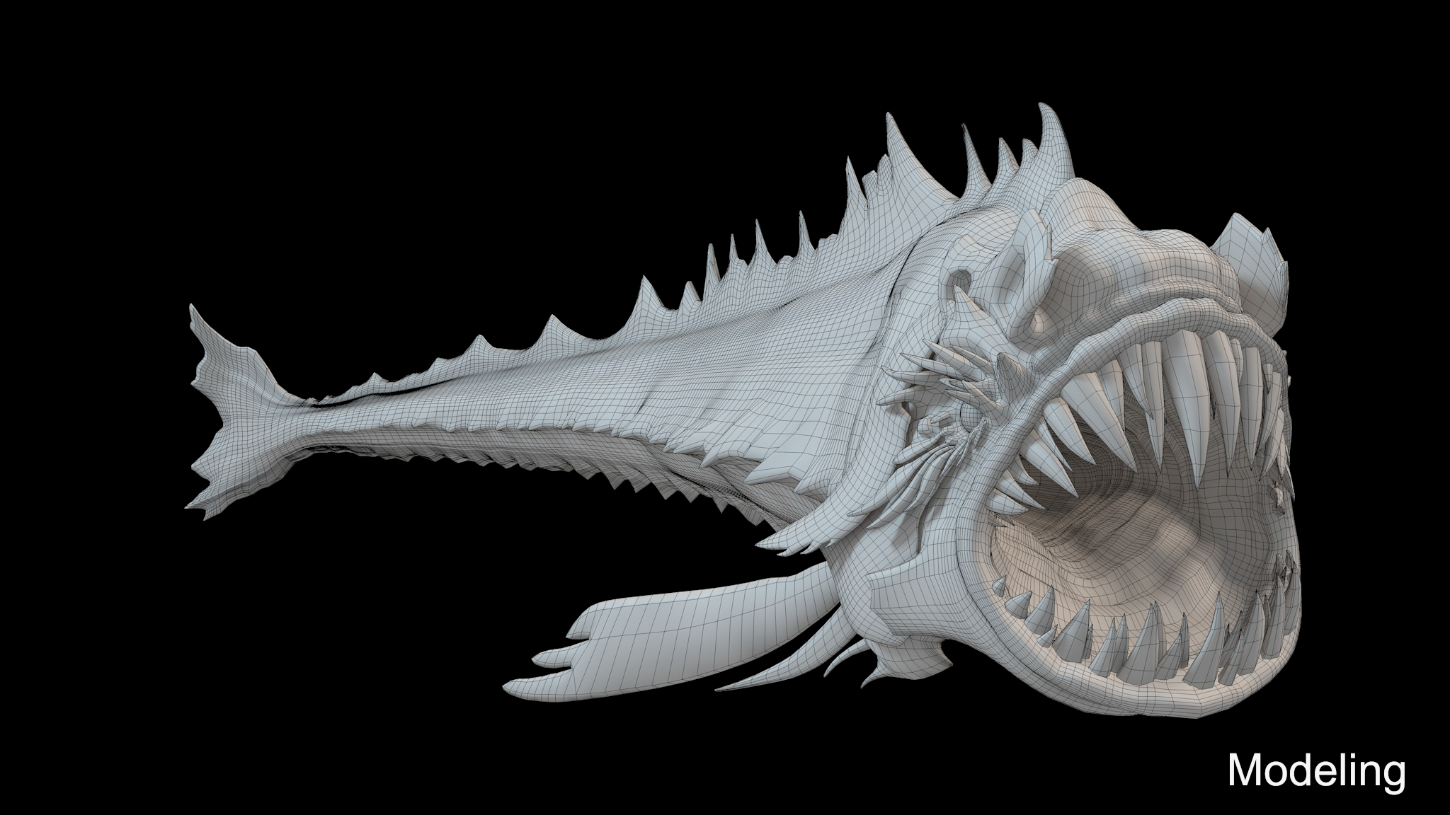 高精度有绑定写实级鱼怪