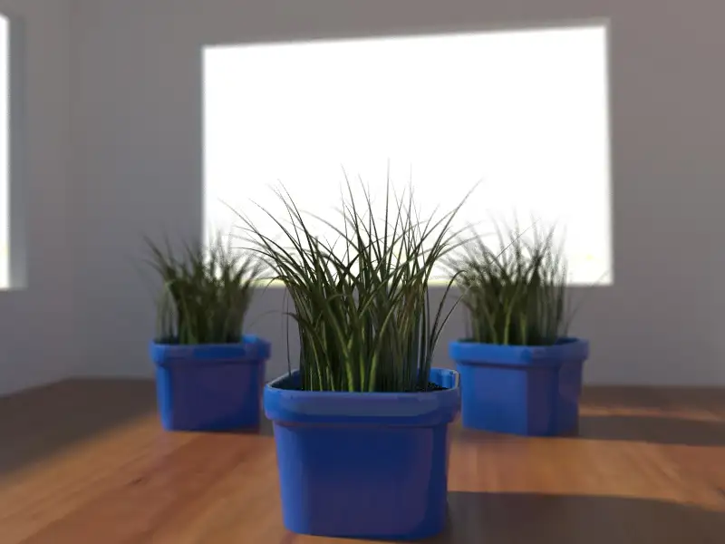 分享一个学习制作的C4D模型——盆栽兰草模型（R16）
