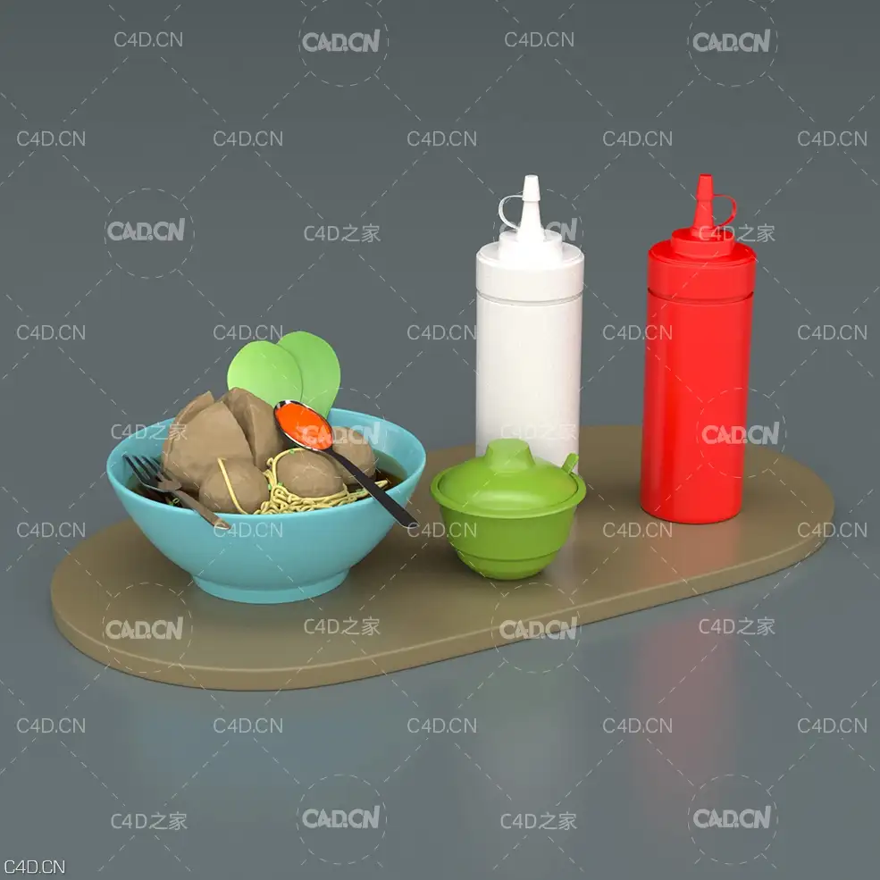 C4D Redshift印尼肉丸面 INDONESIAN MEATBALLS