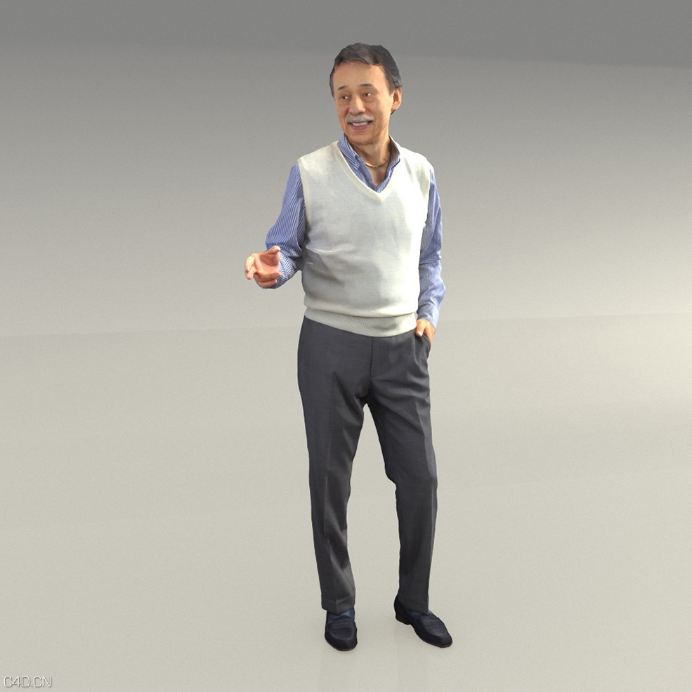 站着说话的成熟男人3D扫描人物 Man