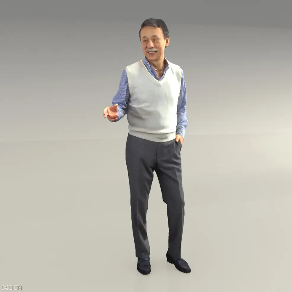 站着说话的成熟男人3D扫描人物 Man