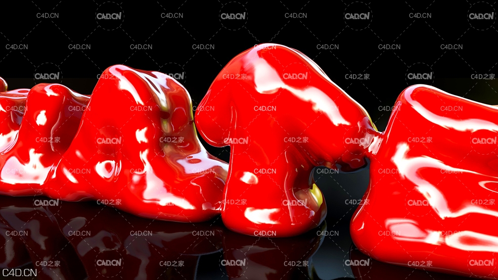 C4D realflow文字融化动画工程 Creating Melting Text