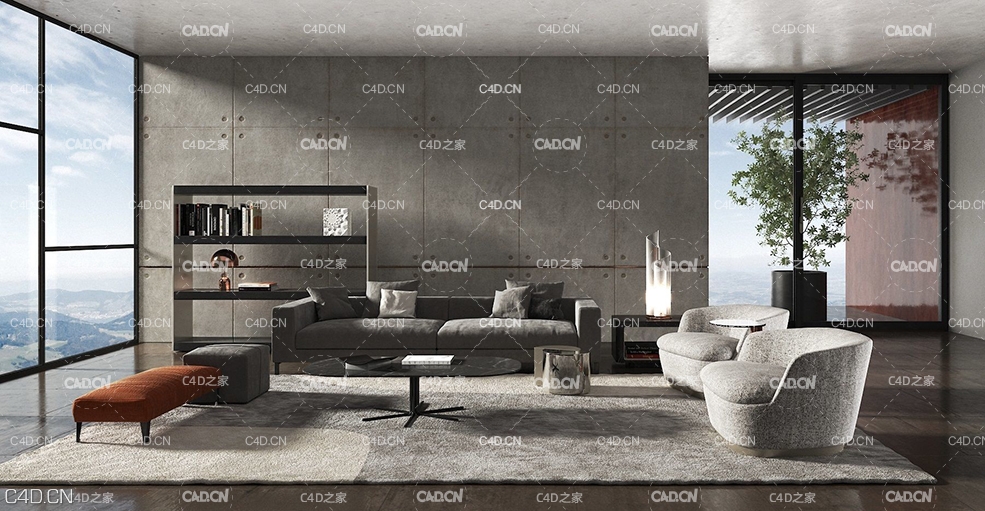 C4D室内渲染模型：客厅模型 living room - C4D之家 - beinspiration-88-3d-model-max--obj-mtl-fbx-c4d.jpg