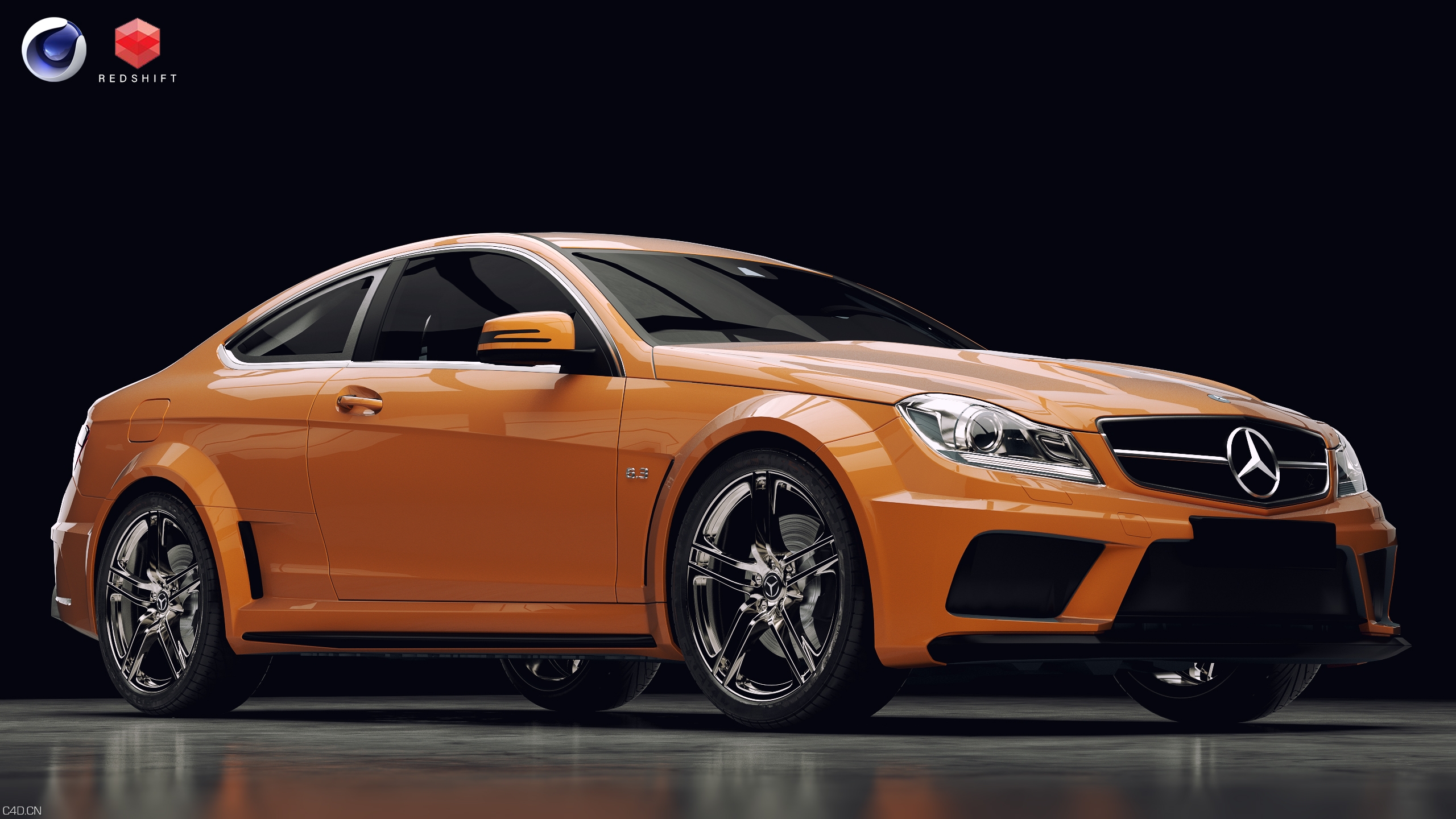 REDSHIFT汽车渲染练习 - C4D之家 - huang.jpg