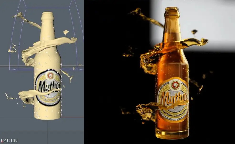 C4D酒水类广告设计中文案例教程